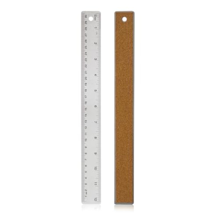Home Improvement Usa - Stainless Steel Ruler with Non-Slip Cork