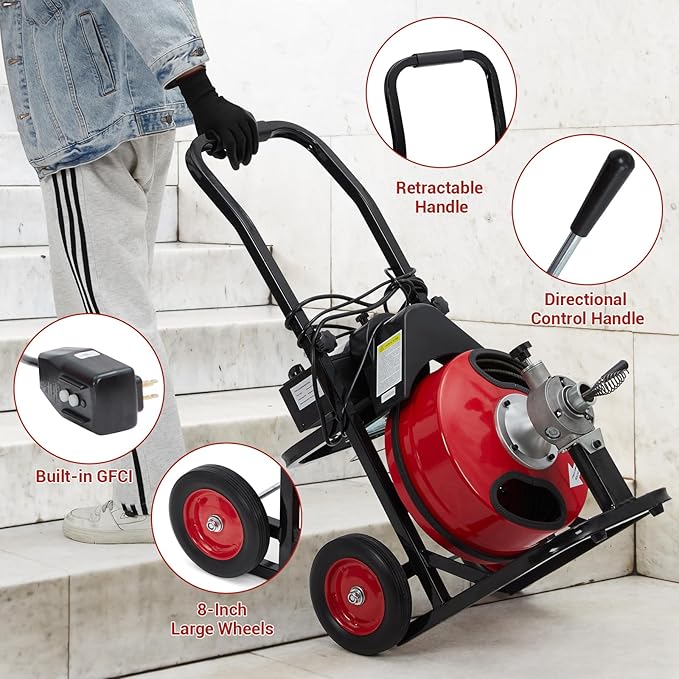 Auto Feed 75 ft x 1/2 in Drain - Plumbing Snake Drain ulasan dan harga