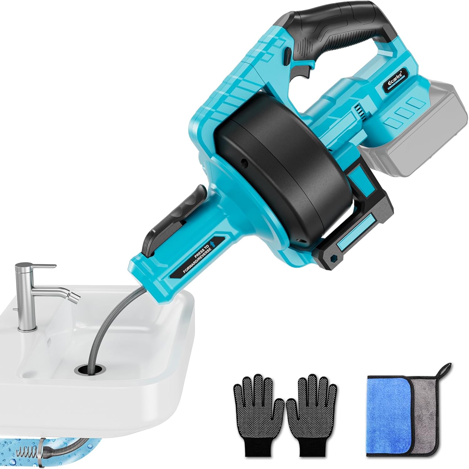 Ecarke Cordless Drain Auger 25 - Plumbing Snake Drain ulasan dan harga