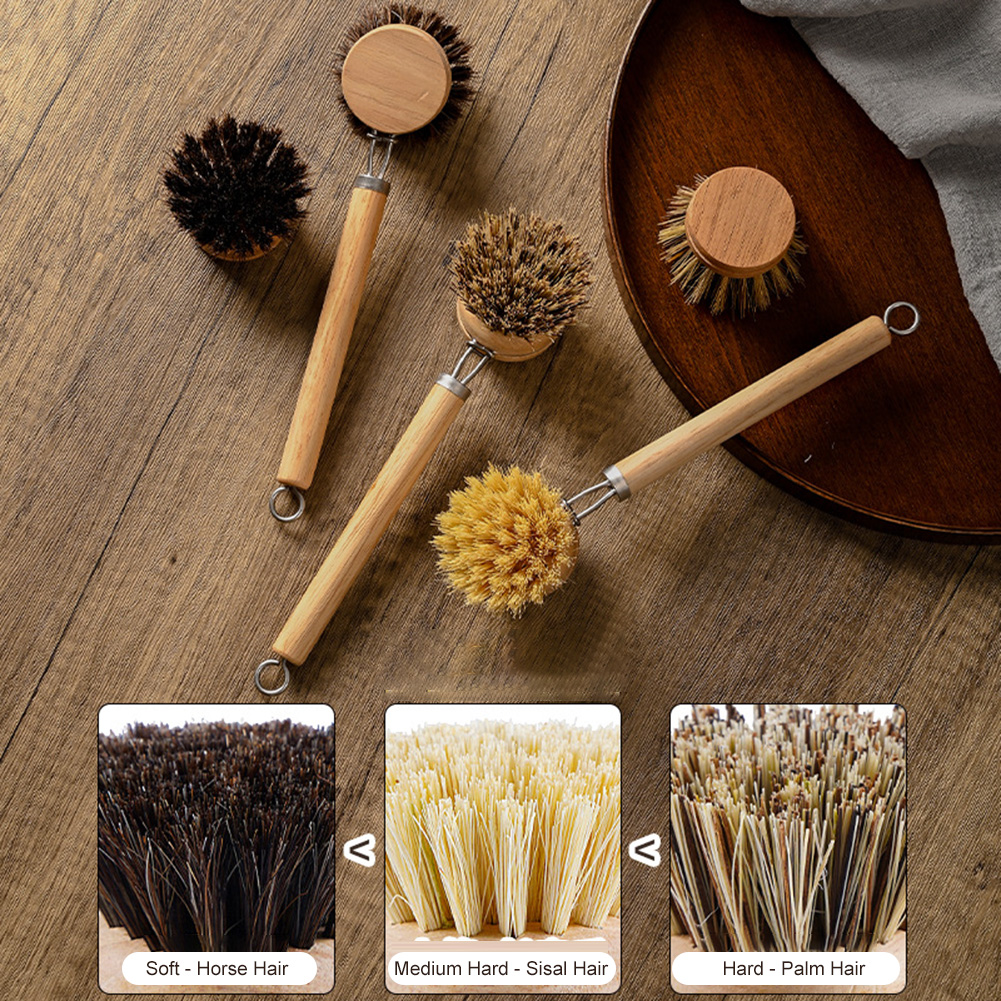 Replaceable Dish Brush Wooden  - Wood Stain Brush ulasan dan harga