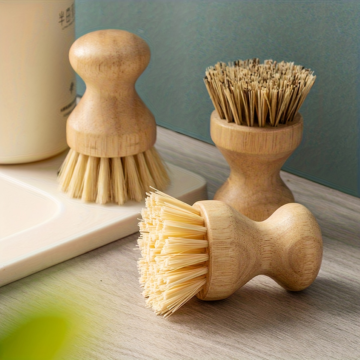 1pc Solid Wood Dishwashing Bru - Wood Stain Brush ulasan dan harga