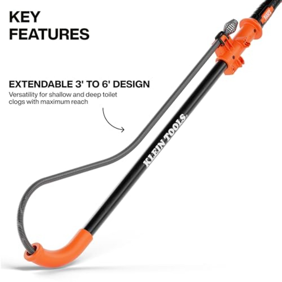 Klein Tools 53018 Steel Toilet - Plumbing Snake Drain ulasan dan harga