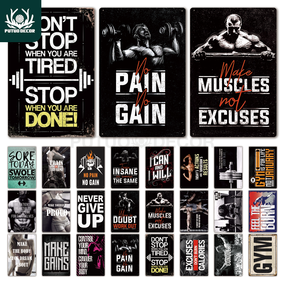 Putuo Decor Gym Tin Sign Plaqu - Home Improvement Show ulasan dan harga