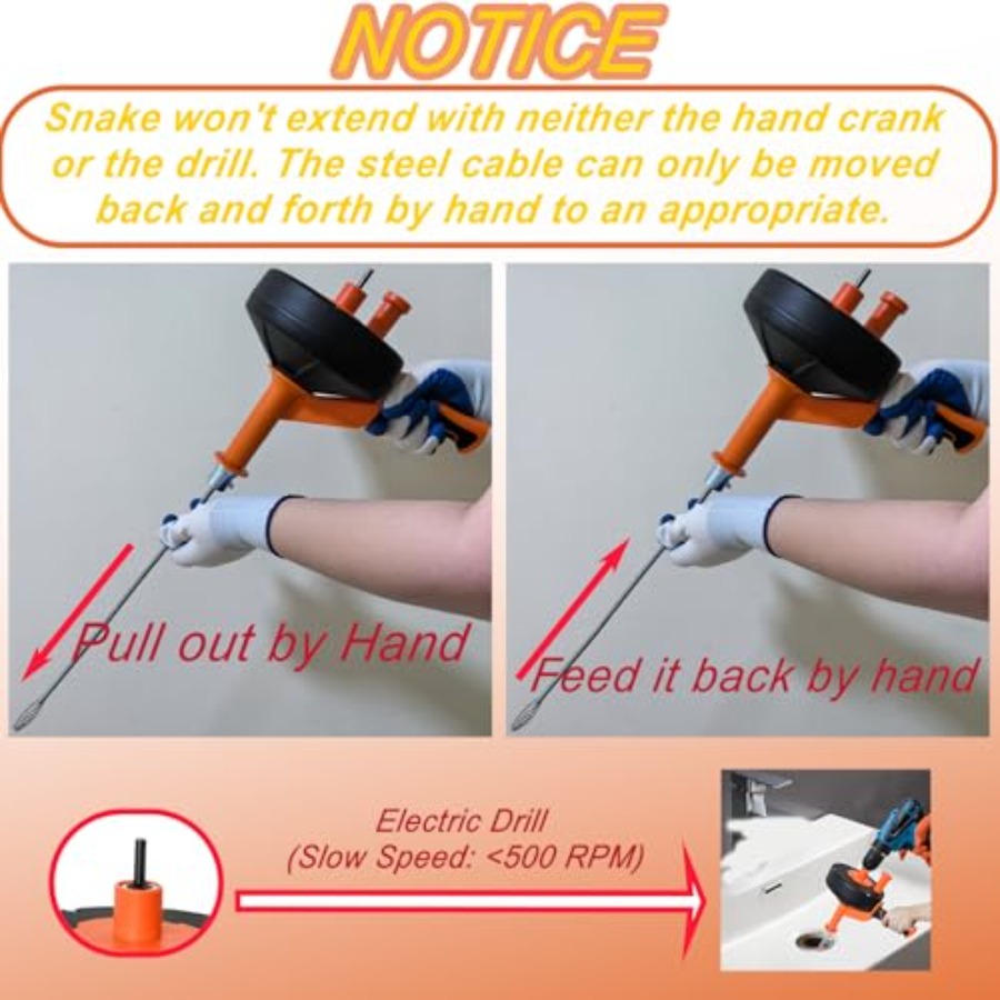 Drain Auger 50FT, Drain Snake  - Plumbing Snake Drain ulasan dan harga