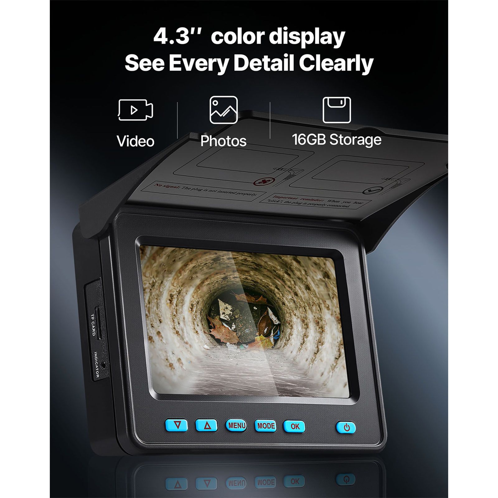 Sewer Camera, 66 ft/20m, 4.3