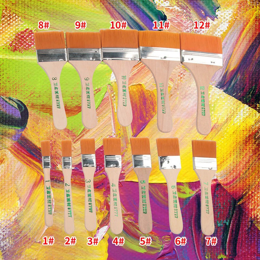 12pcs Nylon Paint Brushes Larg - Wood Stain Brush ulasan dan harga