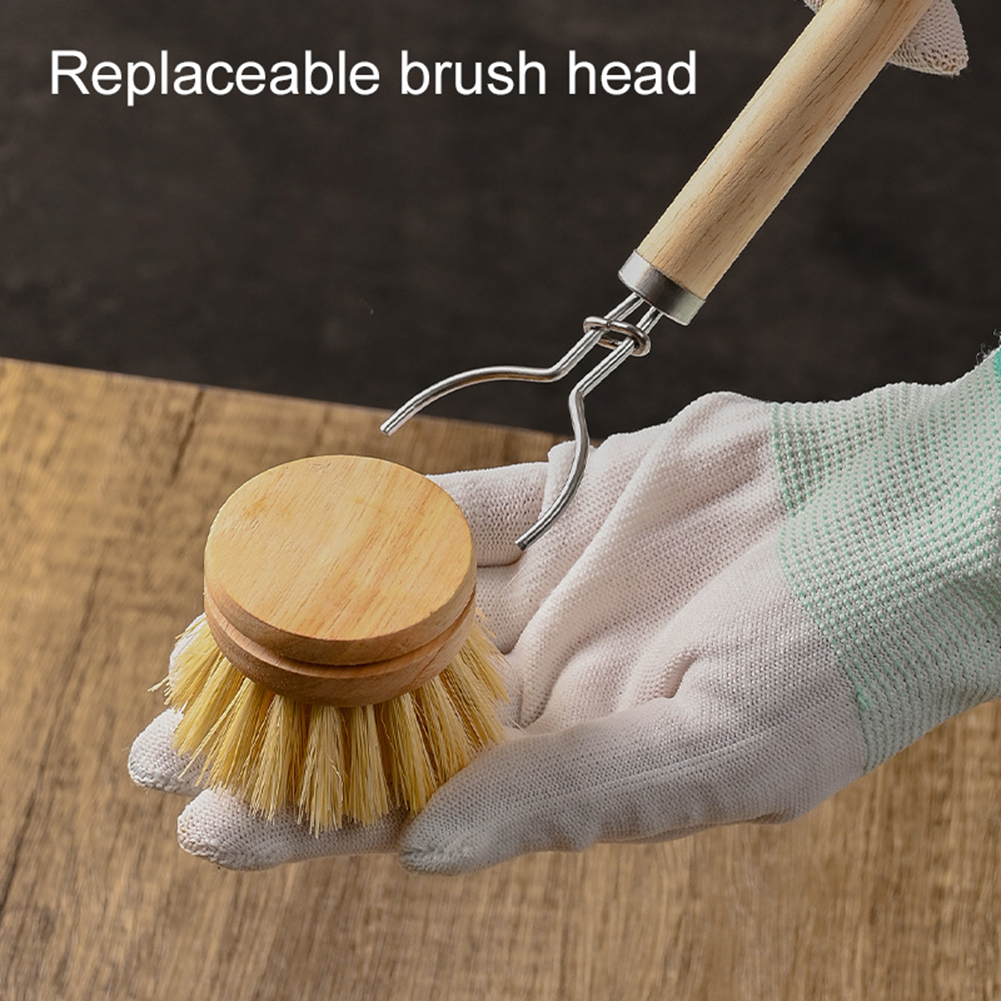 Replaceable Dish Brush Wooden  - Wood Stain Brush ulasan dan harga