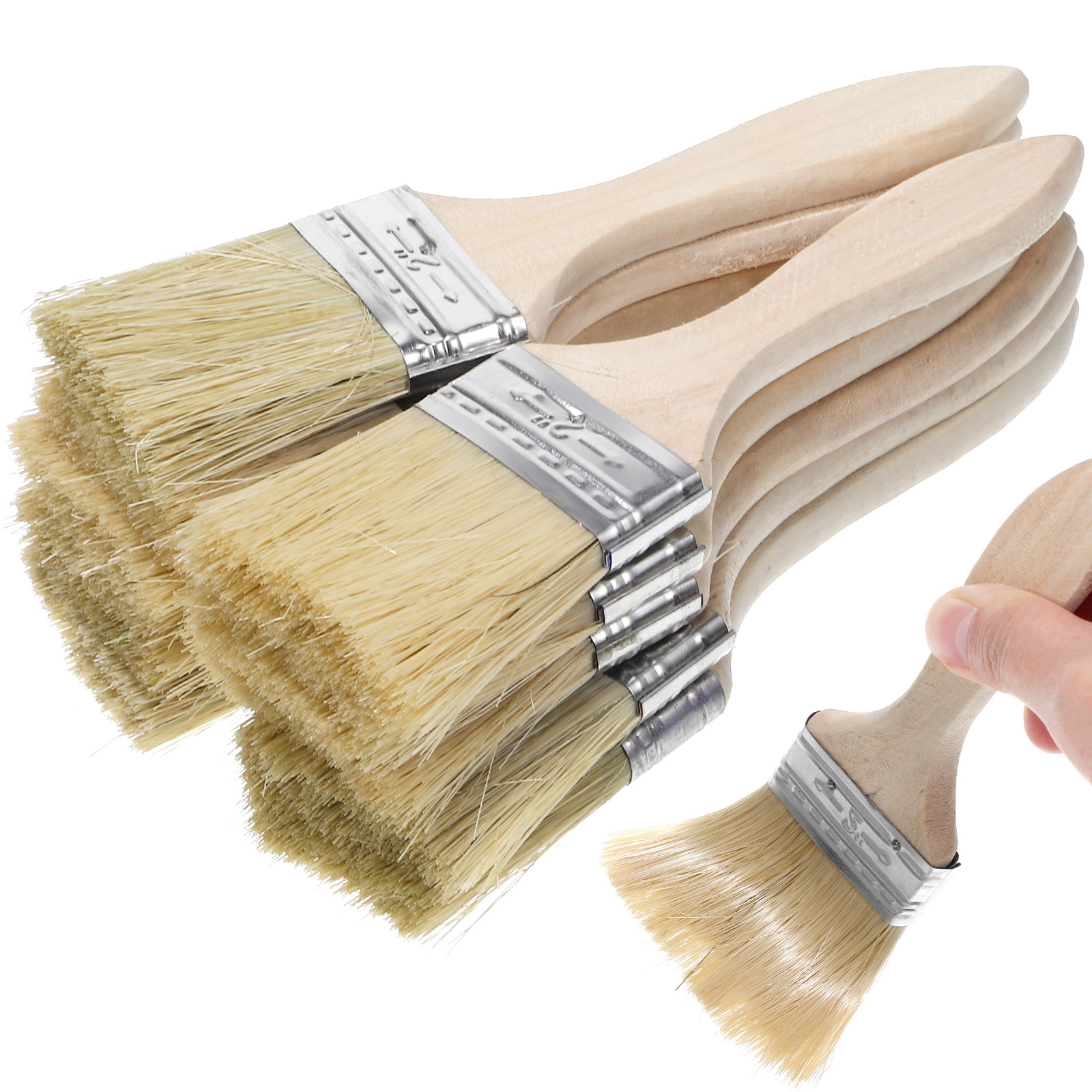 10 Pcs Set Thickened Wooden Ha - Wood Stain Brush ulasan dan harga