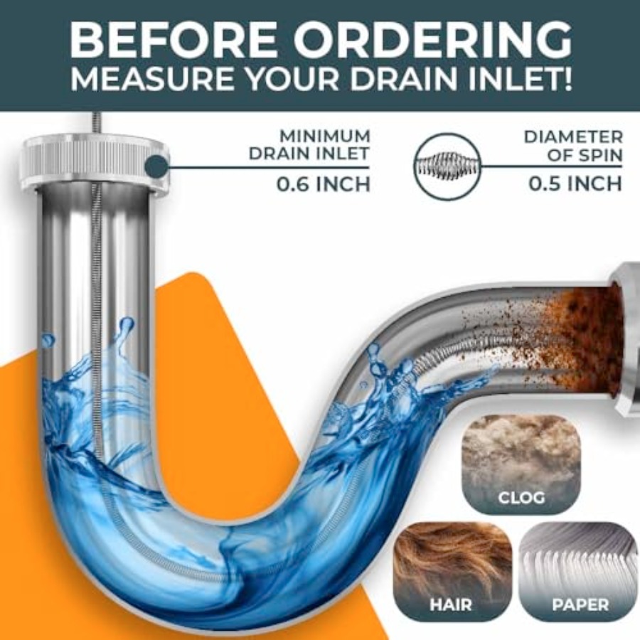 【Spot goods】drain snake [50FT] - Plumbing Snake Drain ulasan dan harga