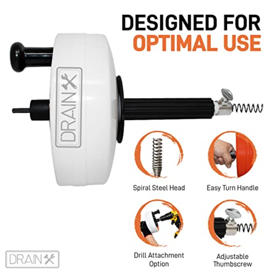 DrainX Power Pro 50-FT Steel D - Plumbing Snake Drain ulasan dan harga
