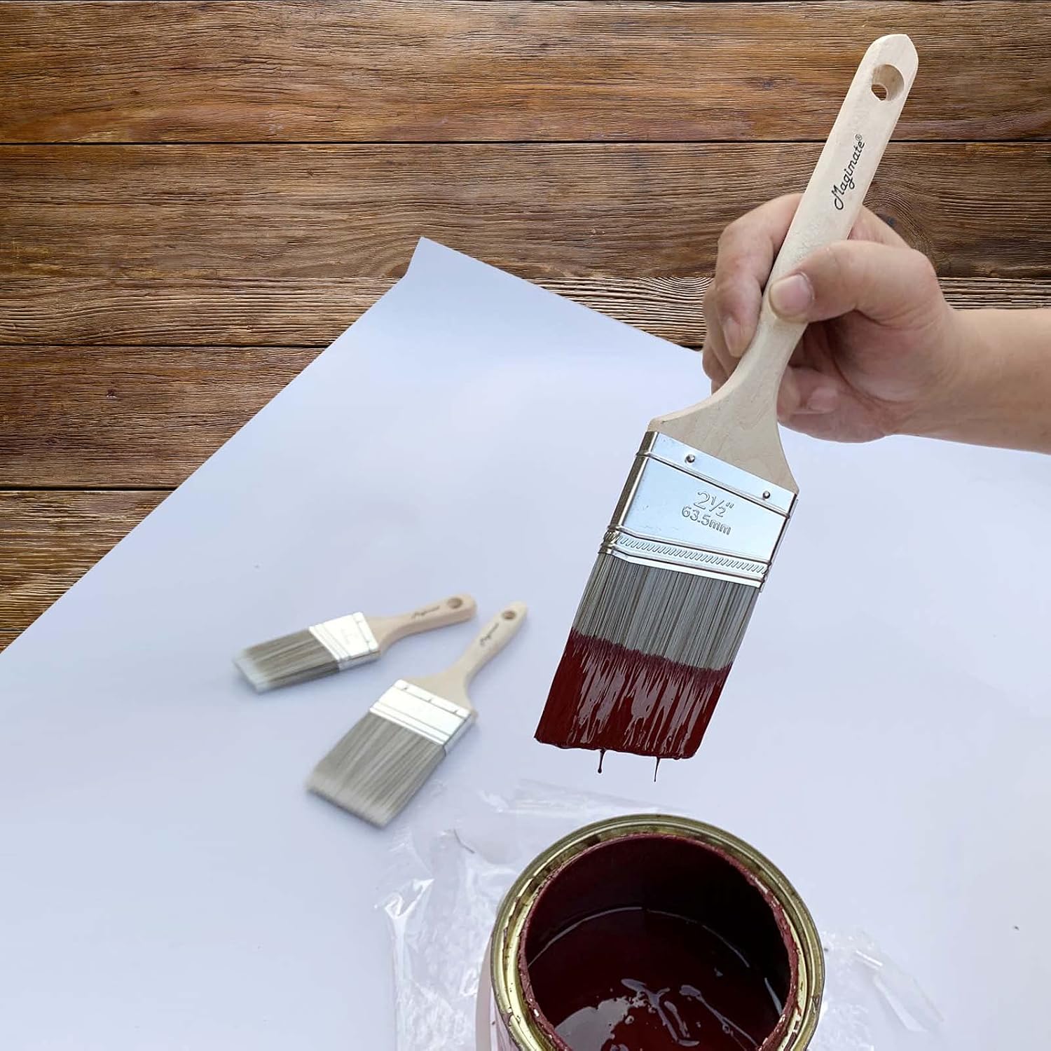 2 1/2 Inch Angled Paint Brush, - Wood Stain Brush ulasan dan harga