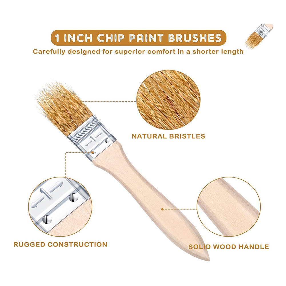 A98E-100Pcs 1 Inch Chip Paint  - Wood Stain Brush ulasan dan harga