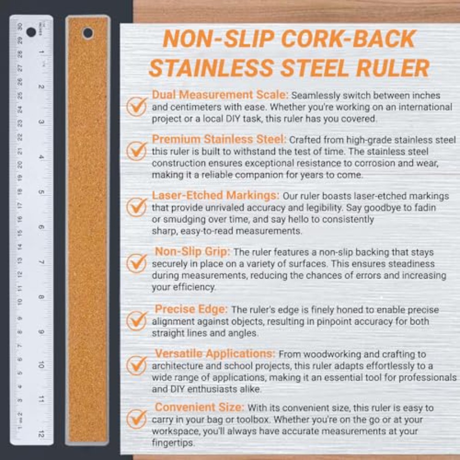 Stainless Steel Ruler with Non - Home Improvement Usa ulasan dan harga